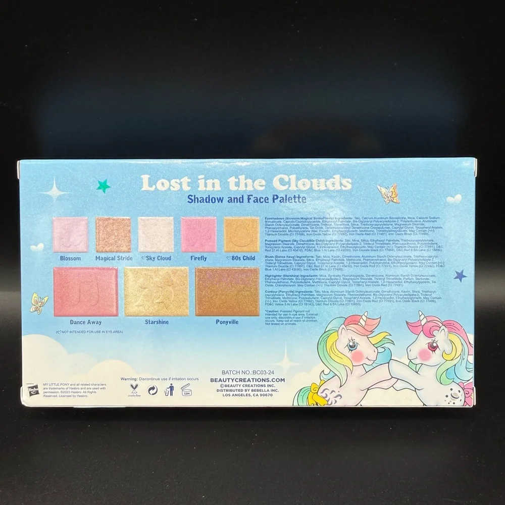 My Little Pony Lost in the Clouds Eye Shadow & Face Palette Beauty Creations NEW